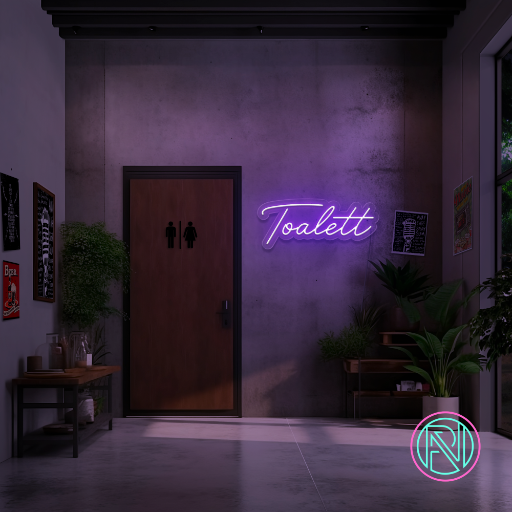 "Toalett" Led neonskilt. Bestilling! 14 farger