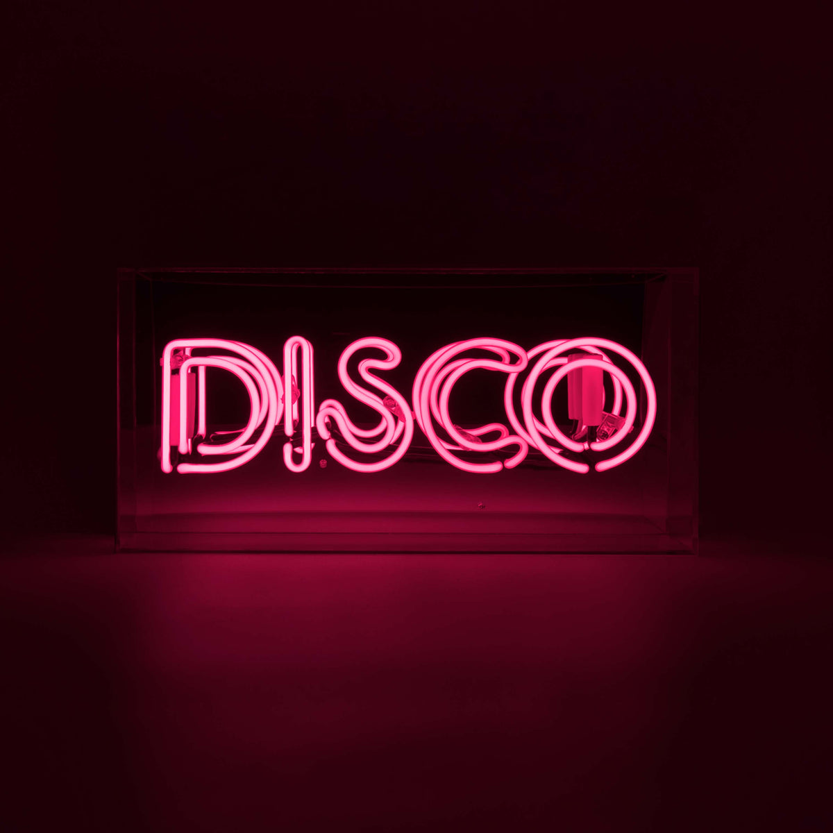 Neon “DISCO” Pink. Akrylboks