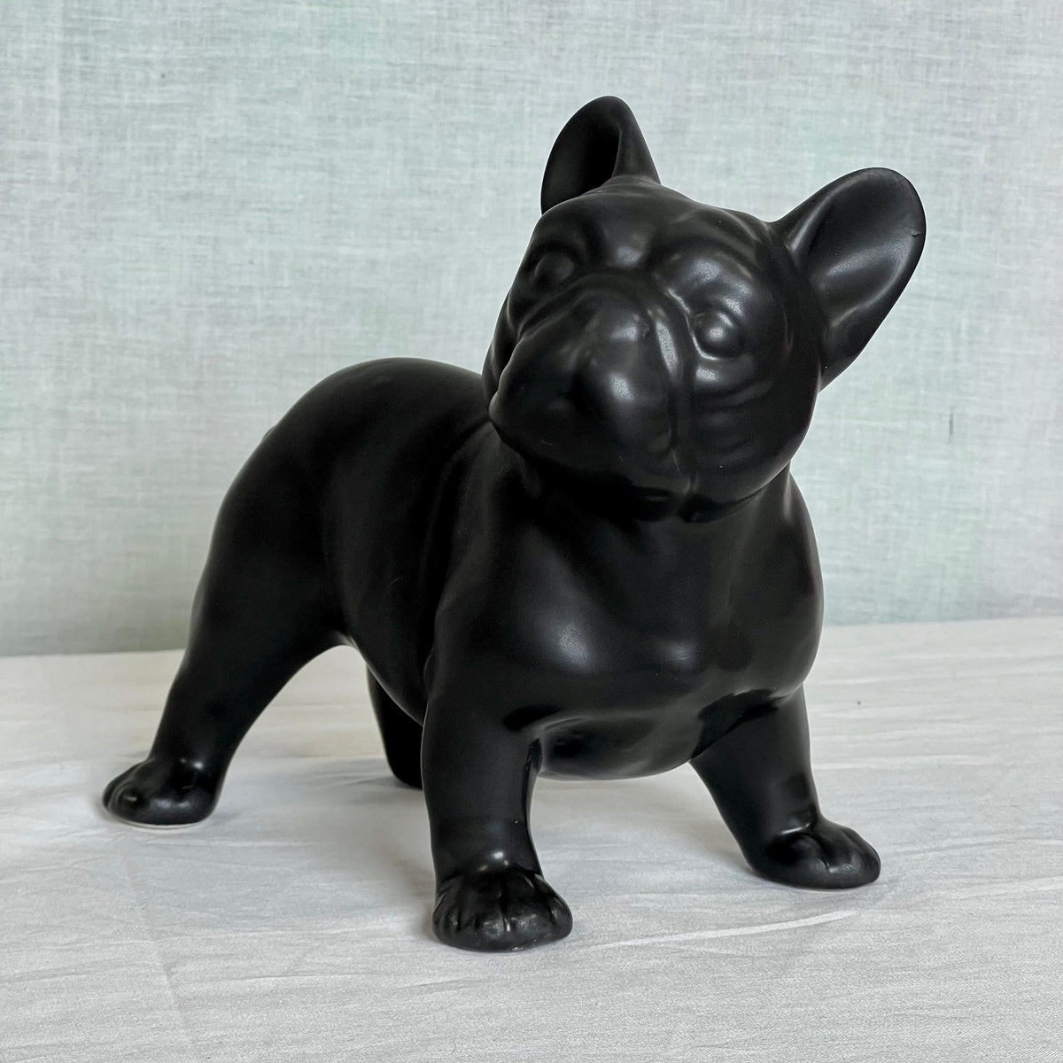 Porselen "Fransk bulldog" 17 cm "Svart"