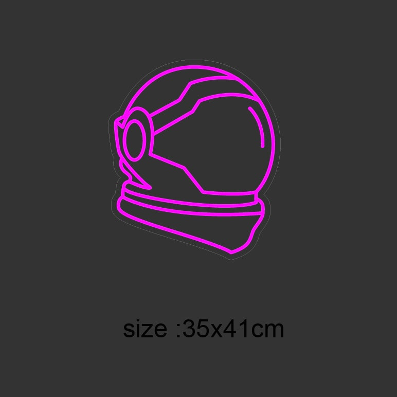 (SPACE helmet) LED NEONSKILT. Warm white.