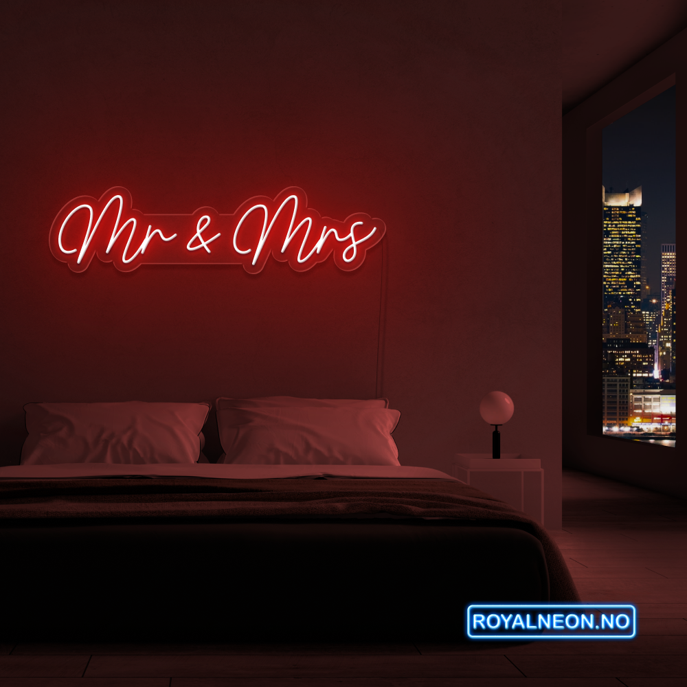"Mr & Mrs" LED NEONSKILT. Bestilling!