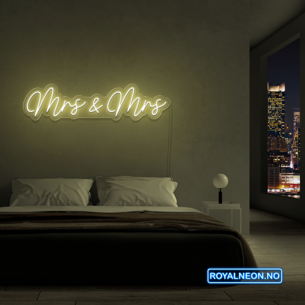 "Mrs & Mrs" LED NEONSKILT. Bestilling!